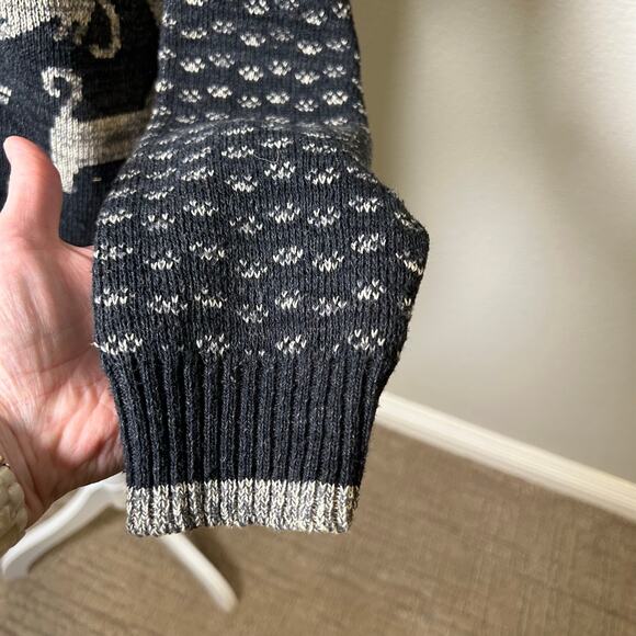 Green 3 apparel cat button down gray cotton blend made in US knit cardigan L - Picture 4 of 7